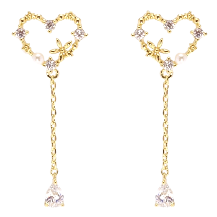 Сережки Xuping QQMM Позолота 14K пусети Сердечки фото №3