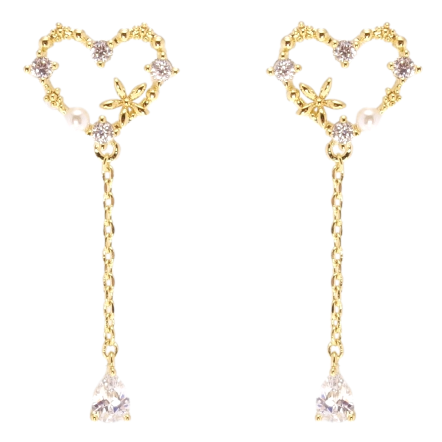 Сережки Xuping QQMM Позолота 14K пусети Сердечки фото №1