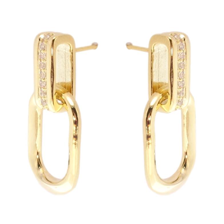 Серьги Xuping QQMM Позолота 14K пусеты Инкрустация цирконий фото №2 Серьги Xuping QQMM Позолота 14K пусеты Инкрустация цирконий фото №2