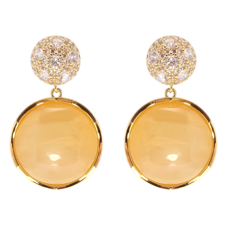 Сережки Xuping QQMM Позолота 14K пусети Підвіски з цирконієм фото №1