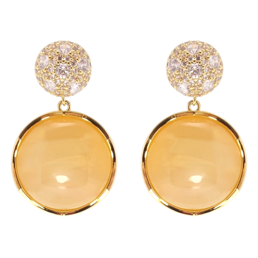 Сережки Xuping QQMM Позолота 14K пусети Підвіски з цирконієм фото №1