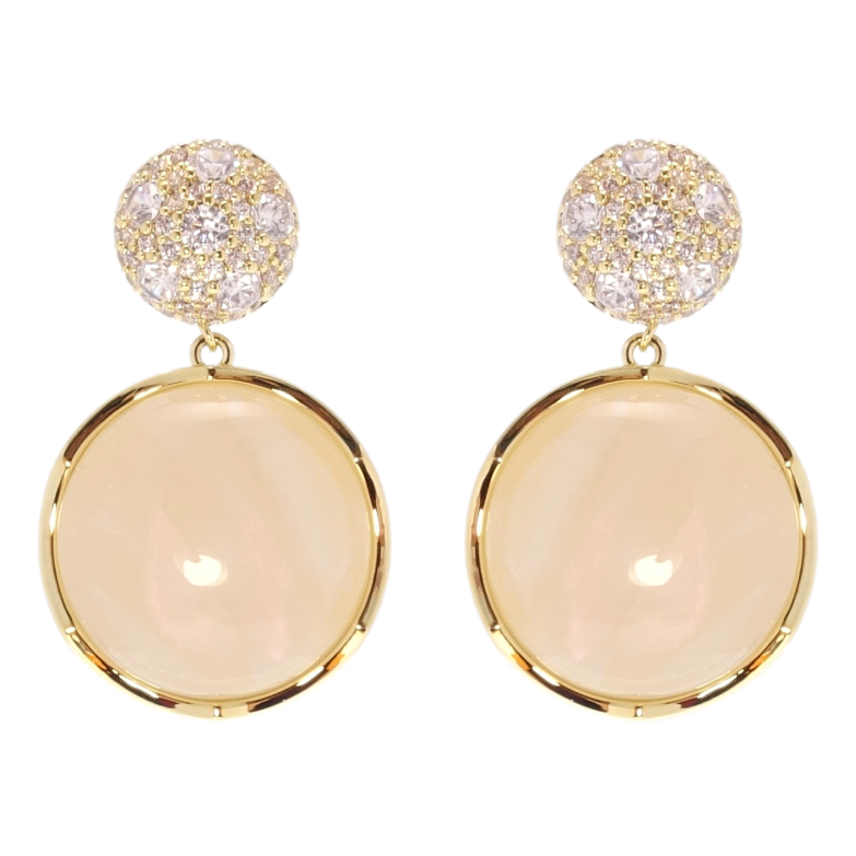 Сережки Xuping QQMM Позолота 14K пусети Підвіски з цирконієм фото №1