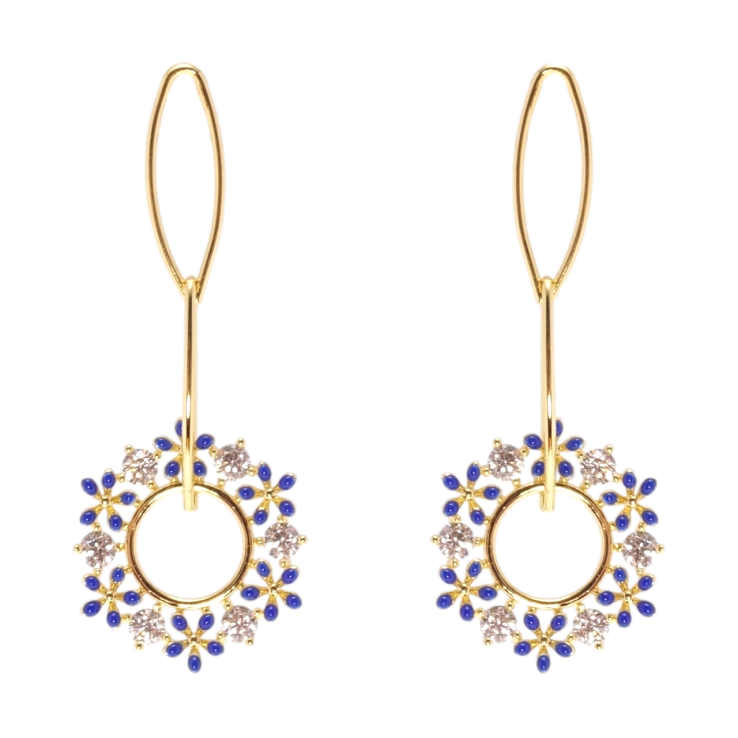 Серьги Xuping QQMM Позолота 14K пусеты Цветочные подвески с цирконием и эмалью фото №19 Серьги Xuping QQMM Позолота 14K пусеты Цветочные подвески с цирконием и эмалью фото №19