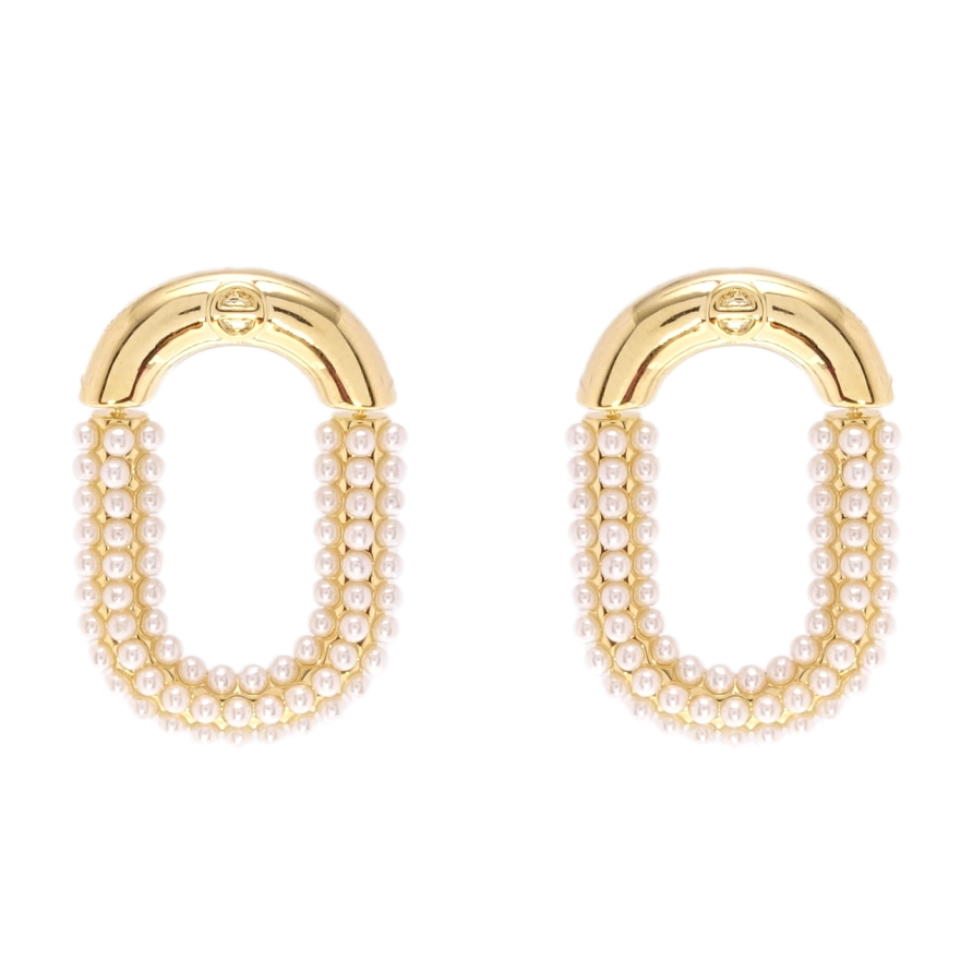 Сережки Xuping QQMM Позолота 14K пусети Овали з перлинами фото №1