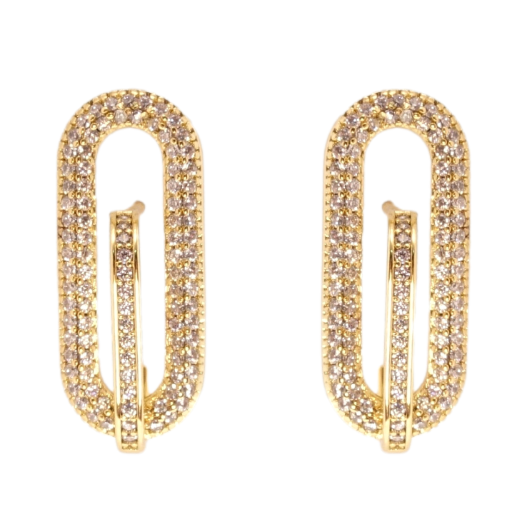 Серьги Xuping QQMM Позолота 14K пусеты Инкрустация цирконием фото №3 Серьги Xuping QQMM Позолота 14K пусеты Инкрустация цирконием фото №3