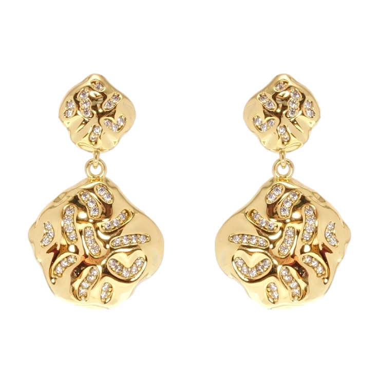 Сережки Xuping QQMM Позолота 14K пусети Підвіски інкрустація цирконієм фото №22