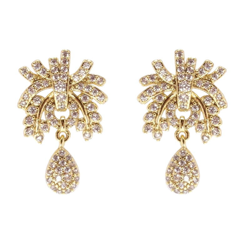 Серьги Xuping QQMM Позолота 14K пусеты Инкрустация цирконием фото №1 Серьги Xuping QQMM Позолота 14K пусеты Инкрустация цирконием фото №1