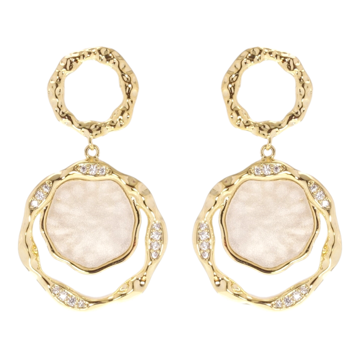 Сережки Xuping QQMM Позолота 14K пусети Круглі підвіски з перламутровими вставками фото №10 Сережки Xuping QQMM Позолота 14K пусети Круглі підвіски з перламутровими вставками фото №10