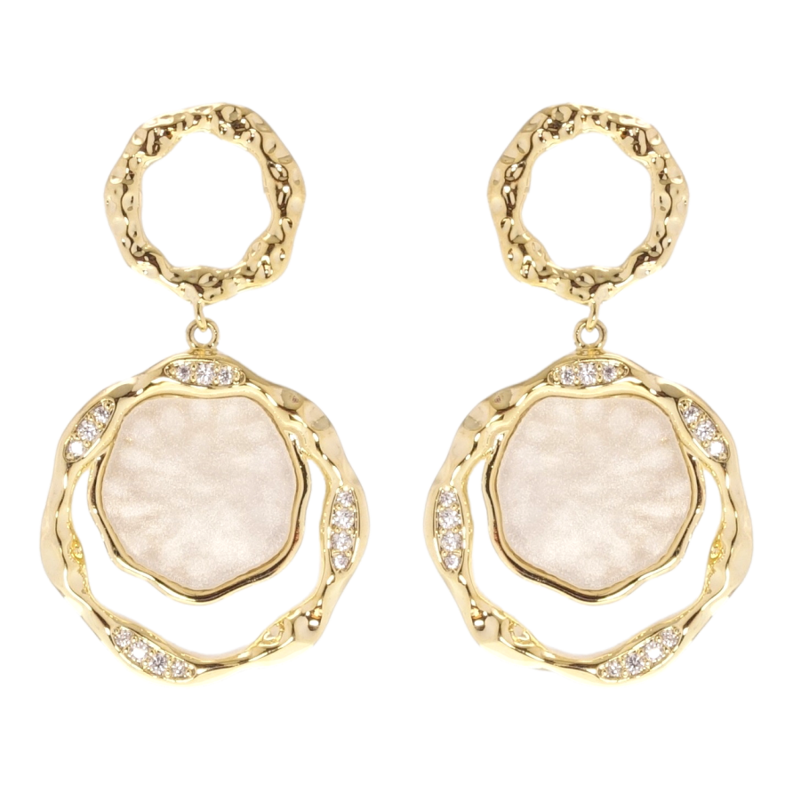 Серьги Xuping QQMM Позолота 14K пусеты Круглые подвески с перламутровыми вставками фото №1