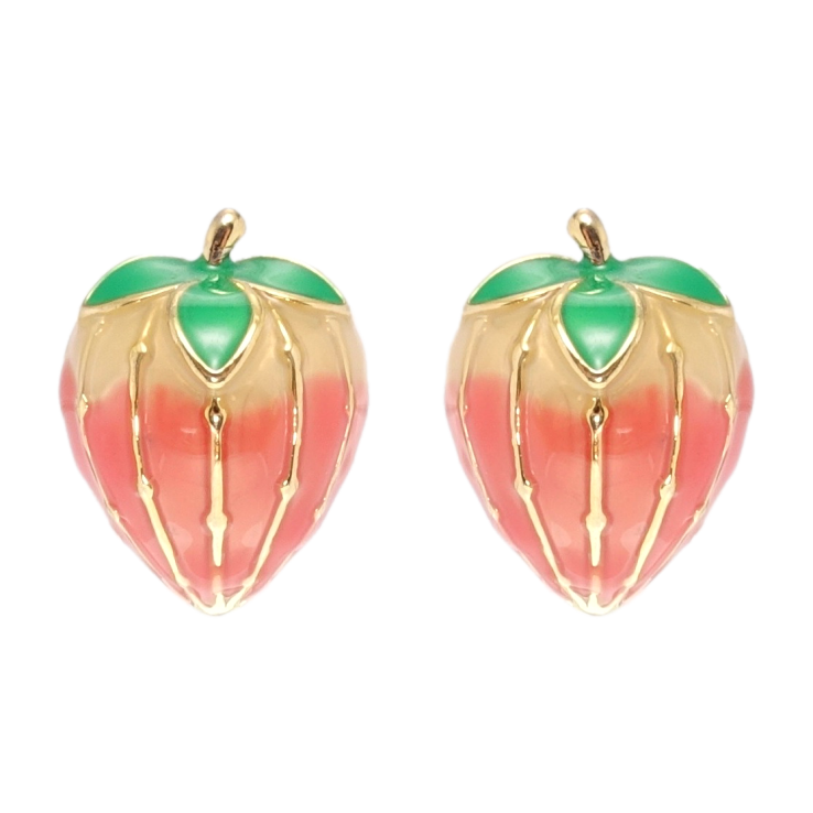 Сережки Xuping QQMM Позолота 14K пусети Ягідки з емаллю фото №14