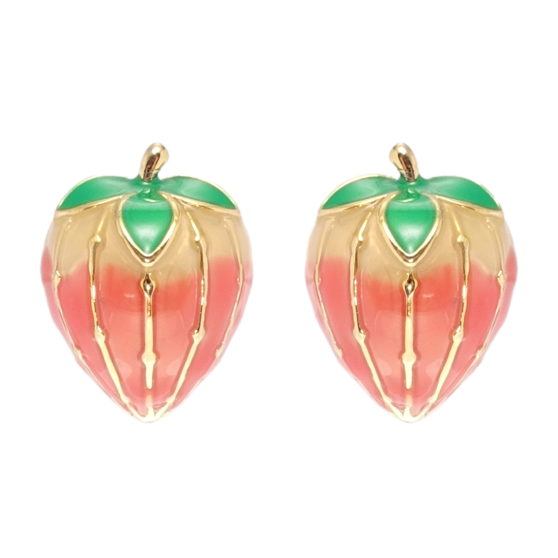 Сережки Xuping QQMM Позолота 14K пусети Ягідки з емаллю фото №1 Сережки Xuping QQMM Позолота 14K пусети Ягідки з емаллю фото №1