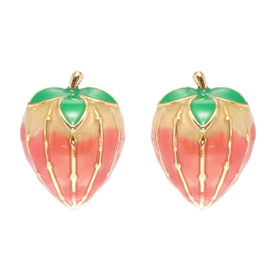 Сережки Xuping QQMM Позолота 14K пусети Ягідки з емаллю фото №1 Сережки Xuping QQMM Позолота 14K пусети Ягідки з емаллю фото №1