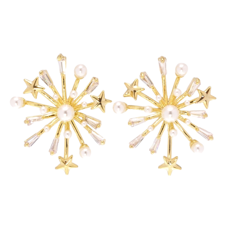 Сережки Xuping QQMM Позолота 14K пусети Феєрверки фото №1