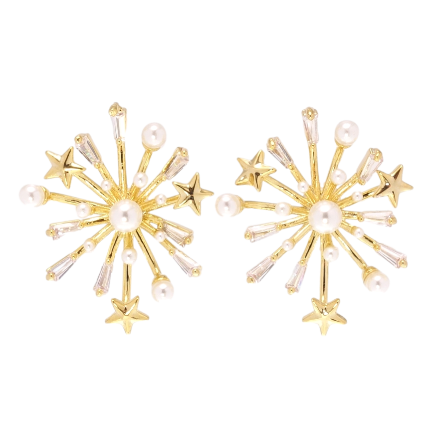 Сережки Xuping QQMM Позолота 14K пусети Феєрверки фото №1