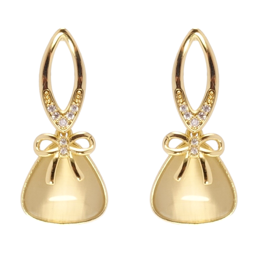 Серьги Xuping QQMM Позолота 14K пусеты Кристаллы с бантами фото №1