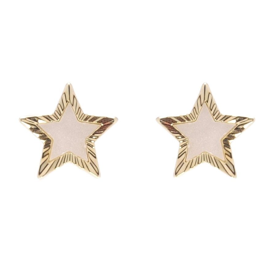 Серьги Xuping QQMM Позолота 14K пусеты Звезды с перламутровыми вставками фото №1 Серьги Xuping QQMM Позолота 14K пусеты Звезды с перламутровыми вставками фото №1