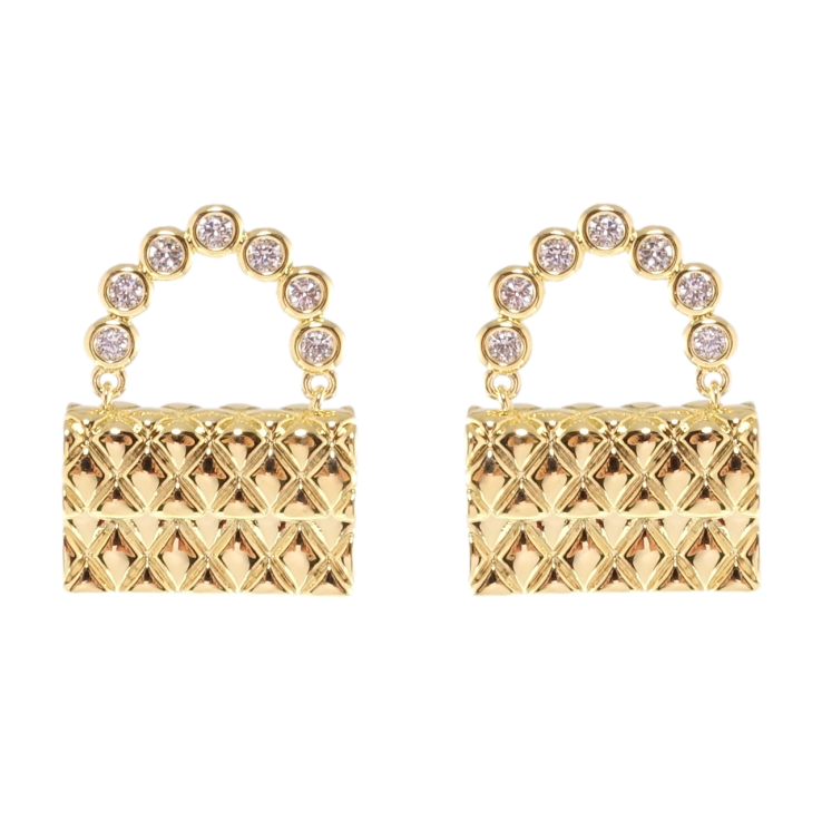 Сережки Xuping QQMM Позолота 14K пусети Сумочки фото №22