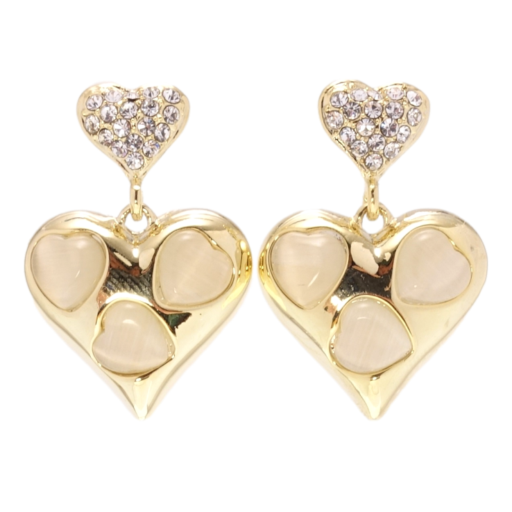 Сережки Xuping QQMM Позолота 14K пусети Сердечки фото №4