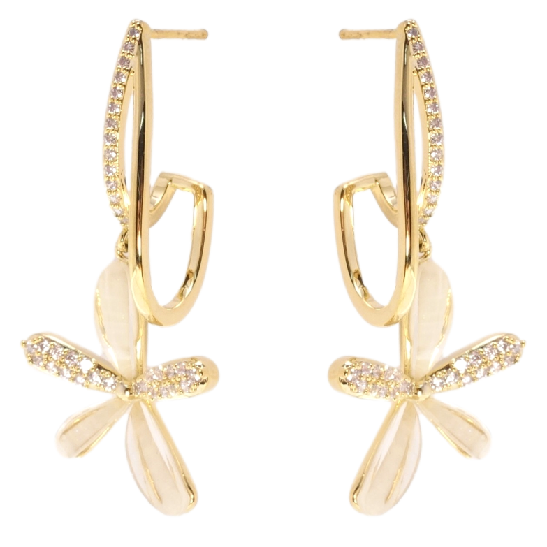 Серьги Xuping QQMM Позолота 14K пусеты Цветочки фото №1