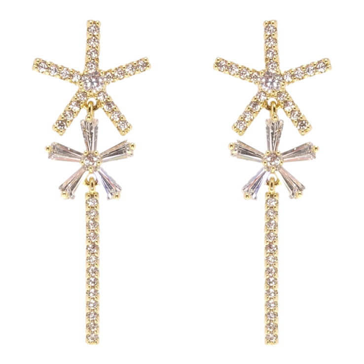 Сережки Xuping QQMM Позолота 14K пусети Зірочки інкрустація цирконієм фото №9 Сережки Xuping QQMM Позолота 14K пусети Зірочки інкрустація цирконієм фото №9