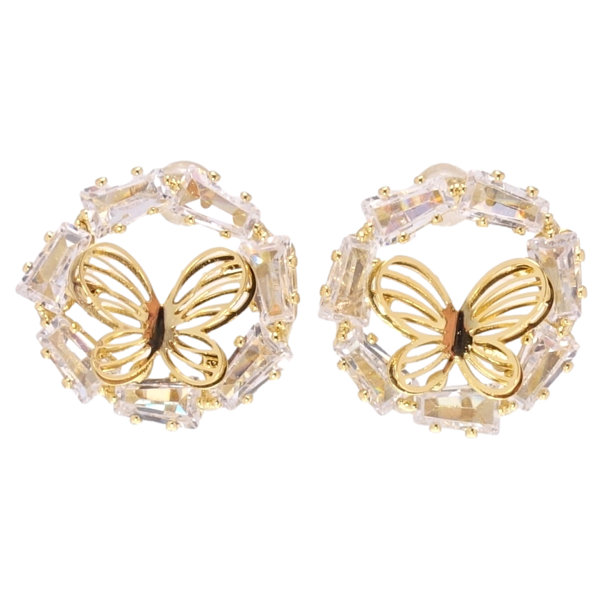 Сережки Xuping QQMM Позолота 14K пусети Метелики фото №1