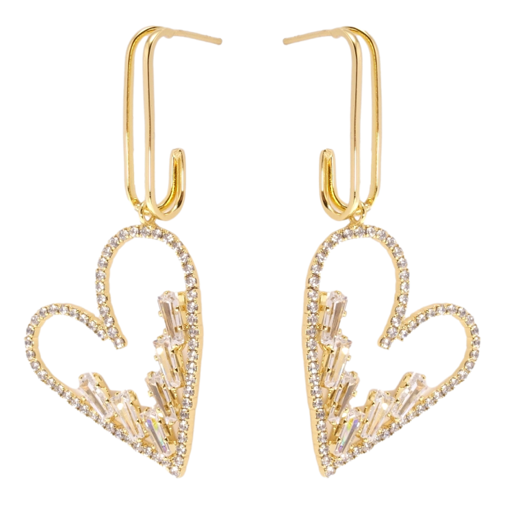 Сережки Xuping QQMM Позолота 14K пусети Сердечки фото №5