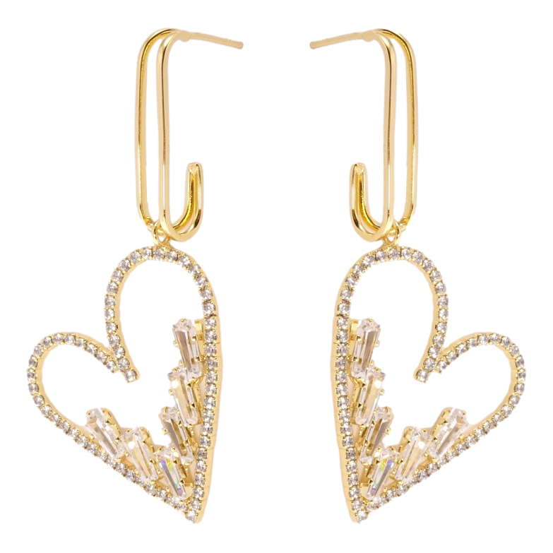 Сережки Xuping QQMM Позолота 14K пусети Сердечки фото №1