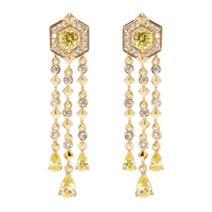 Сережки Xuping QQMM Позолота 14K пусети Підвіски з інкрустацією біло-жовтими фото №20