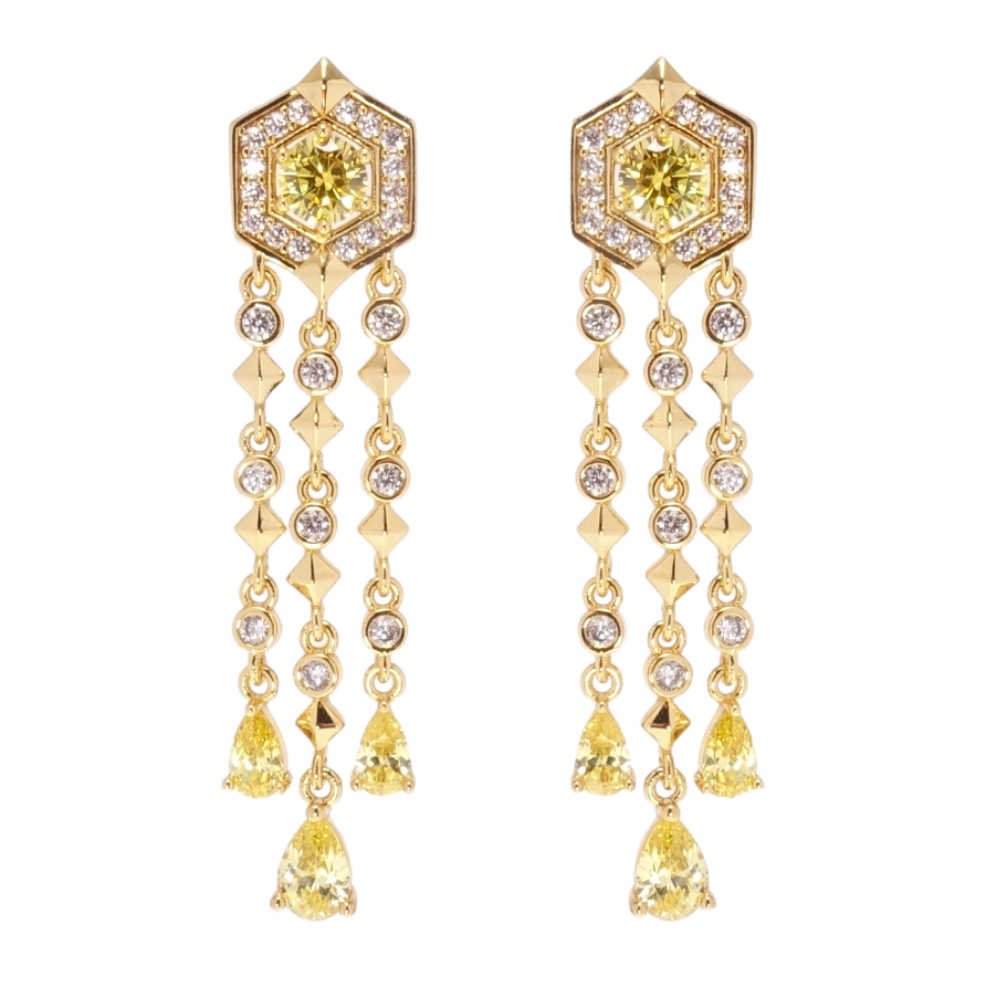 Серьги Xuping QQMM Позолота 14K пусеты Подвески с инкрустацией бело-желтыми фото №1 Серьги Xuping QQMM Позолота 14K пусеты Подвески с инкрустацией бело-желтыми фото №1