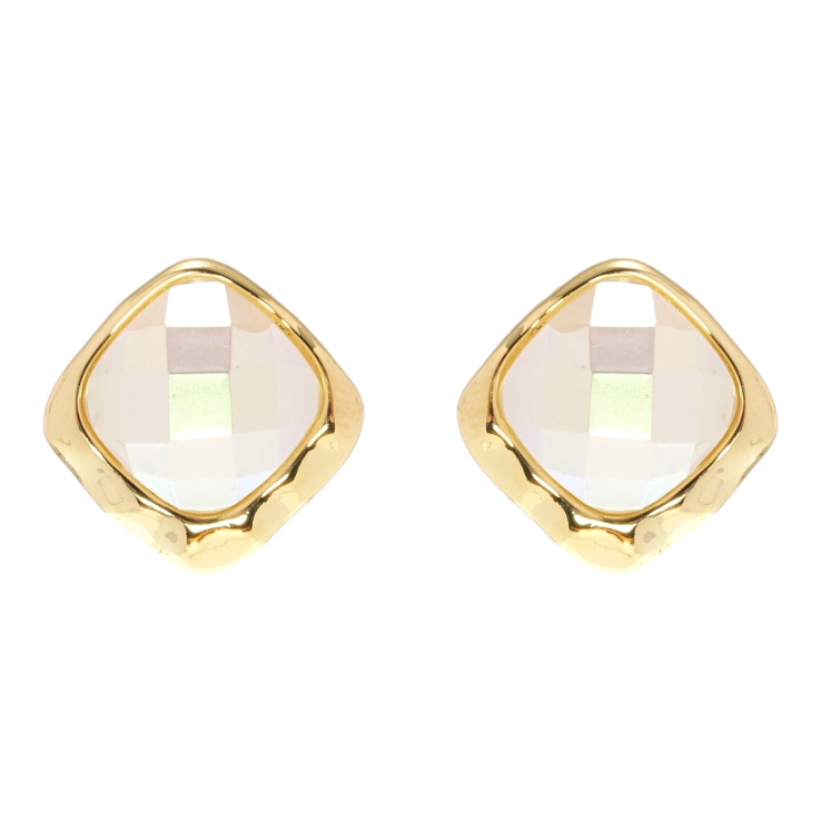 Сережки Xuping QQMM Позолота 14K пусети Ромби з перламутровими вставками 18х18мм фото №8