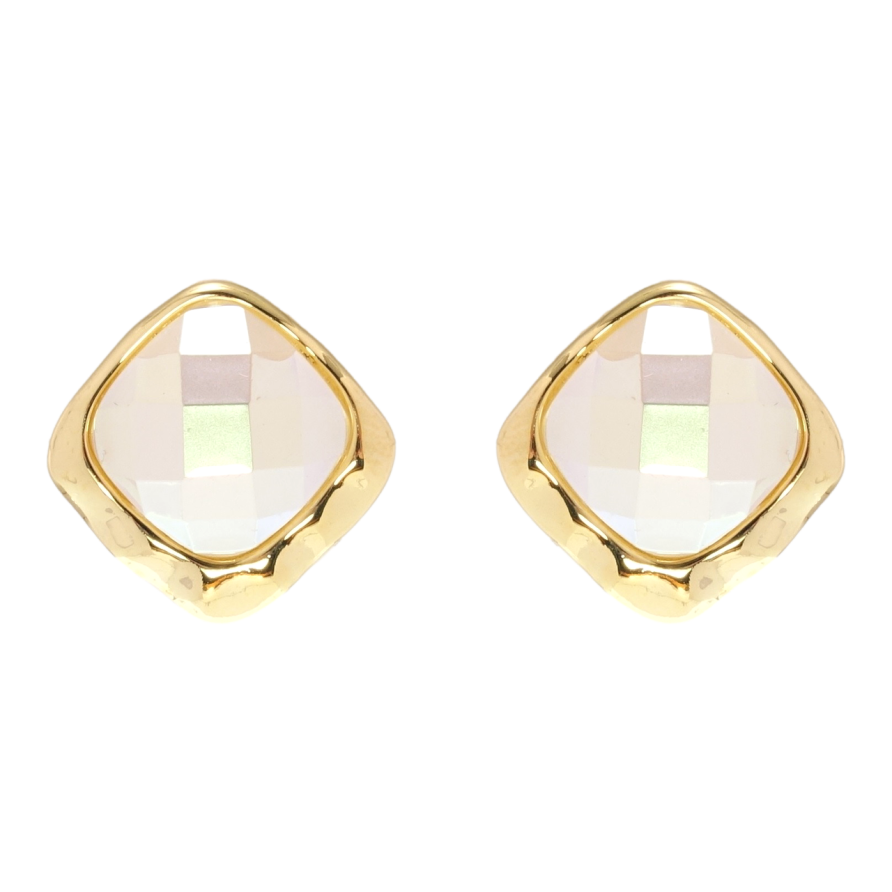 Сережки Xuping QQMM Позолота 14K пусети Ромби з перламутровими вставками 18х18мм фото №1