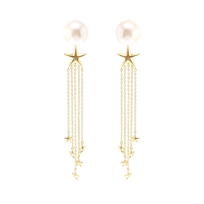 Серьги Xuping QQMM Позолота 14K пусеты Звездные подвески с жемчугом ø 12мм фото №1 Серьги Xuping QQMM Позолота 14K пусеты Звездные подвески с жемчугом ø 12мм фото №1