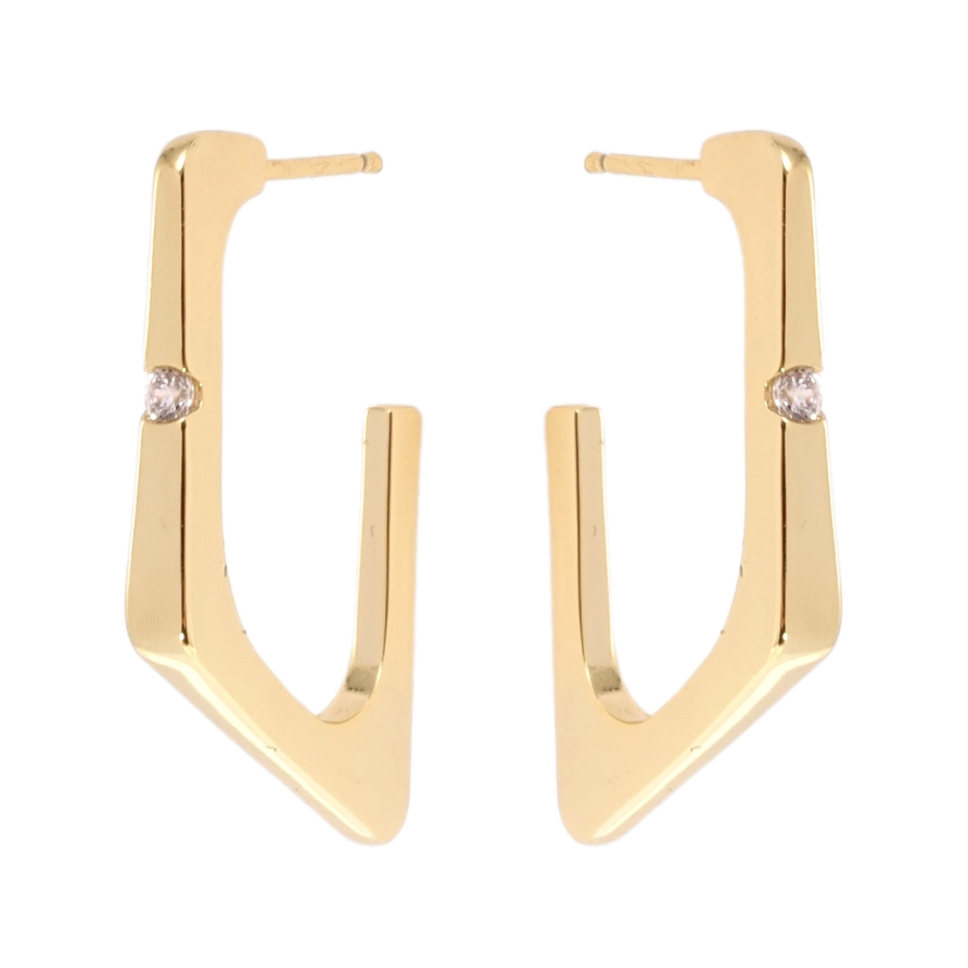 Сережки Xuping QQMM Позолота 14K пусети Фігурні із вставкою цирконій фото №1