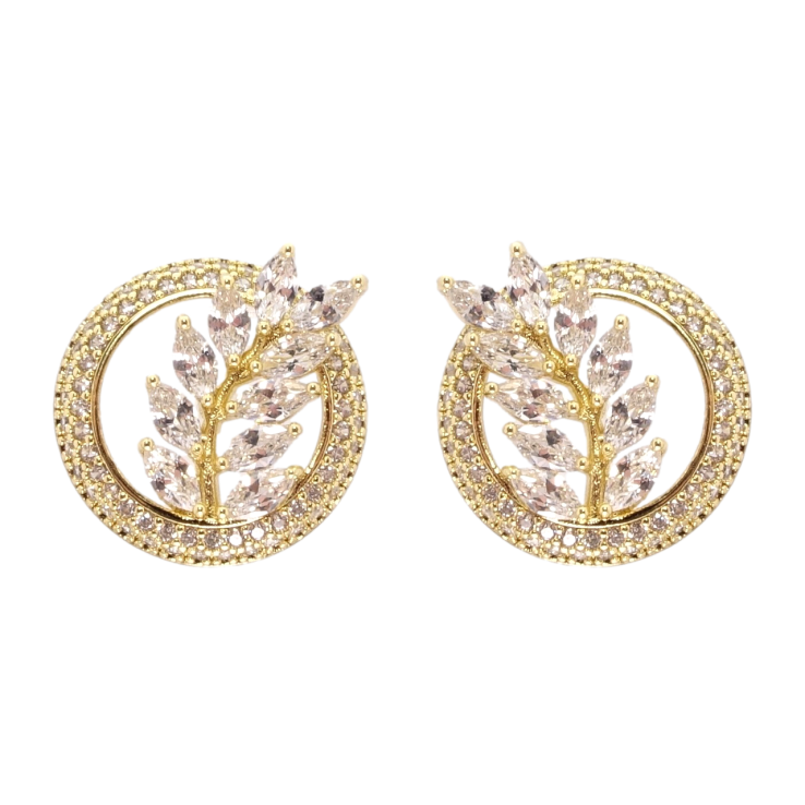 Сережки Xuping QQMM Позолота 14K пусети Кристальні гілочки фото №13 Сережки Xuping QQMM Позолота 14K пусети Кристальні гілочки фото №13