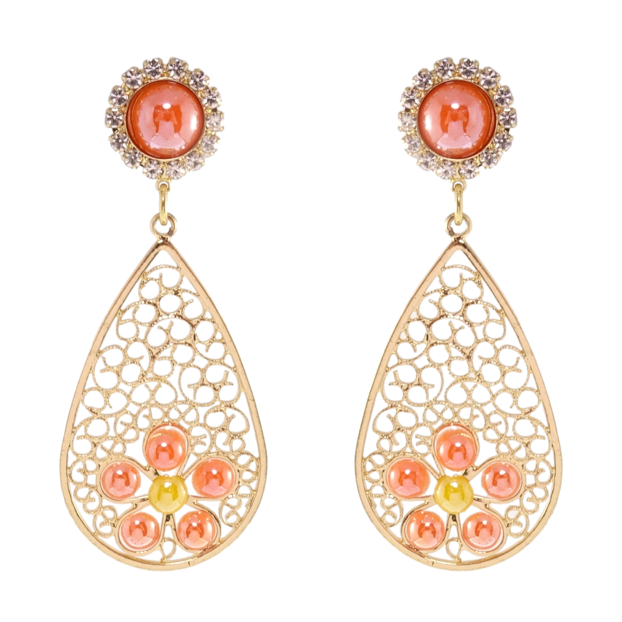 Сережки Xuping QQMM Позолота 14K пусети Ажурні підвіски з квіточками фото №1 Сережки Xuping QQMM Позолота 14K пусети Ажурні підвіски з квіточками фото №1