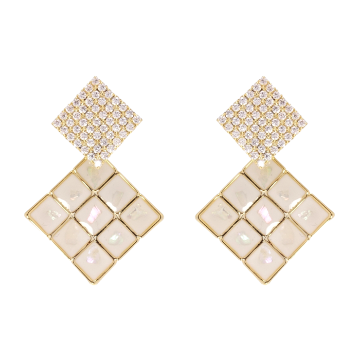 Сережки Xuping QQMM Позолота 14K пусети Ромбові підвіски фото №6