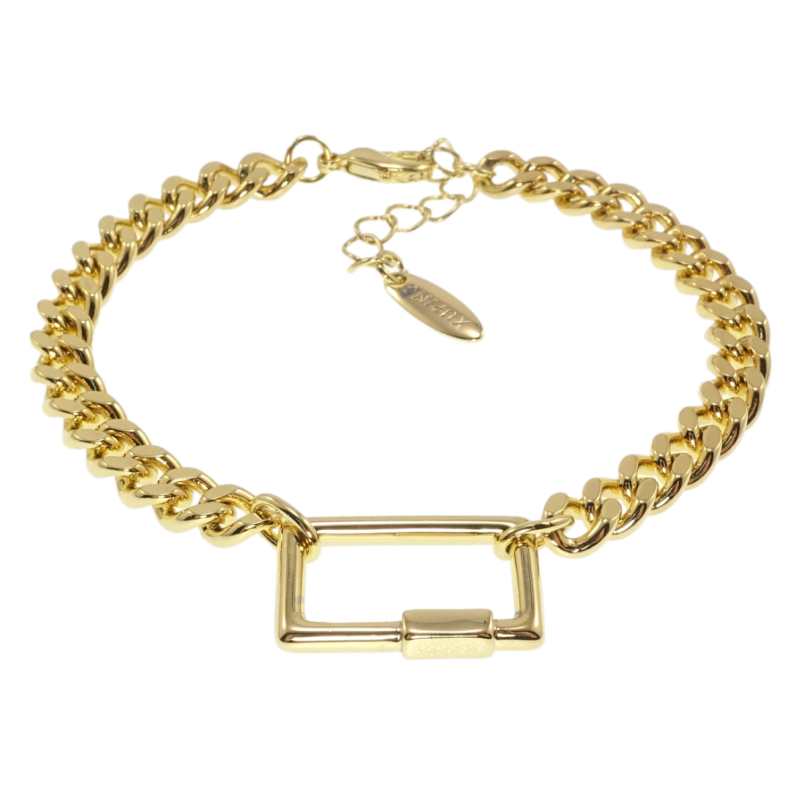 Браслет Xuping QQMM Позолота 14K Панцирне плетіння зі вставкою довжина з дод.ланцюжком 18-21см х 6мм фото №1 Браслет Xuping QQMM Позолота 14K Панцирне плетіння зі вставкою довжина з дод.ланцюжком 18-21см х 6мм фото №1