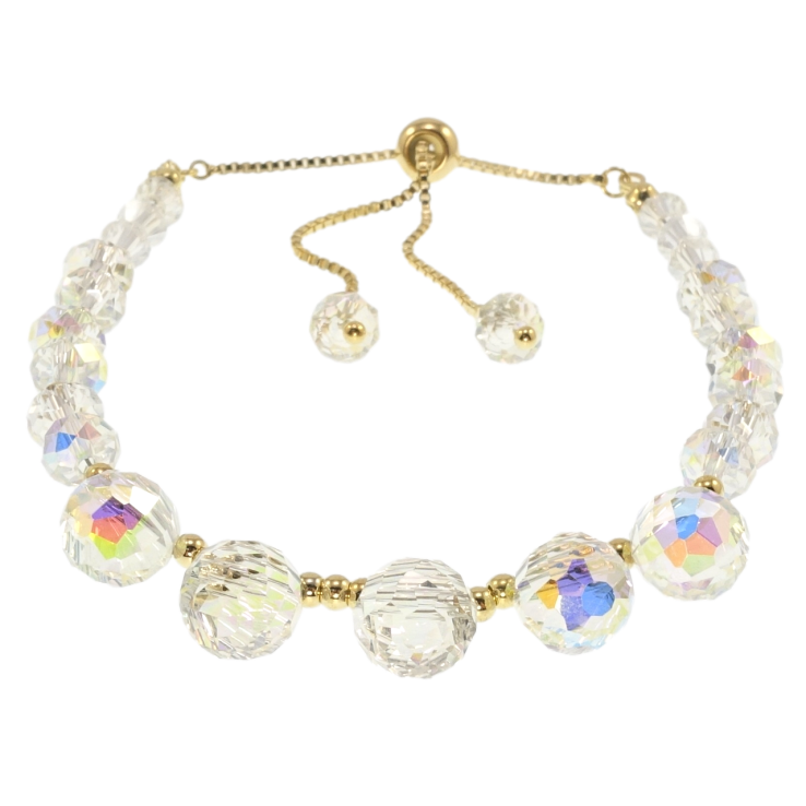 Браслет Xuping QQMM Позолота 14K Кристальные бусины на затяжке 14-24см х 1-5мм фото №2 Браслет Xuping QQMM Позолота 14K Кристальные бусины на затяжке 14-24см х 1-5мм фото №2