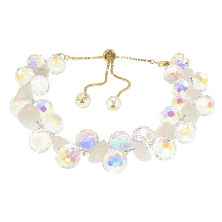 Браслет Xuping QQMM Позолота 14K Кристальні намистини на затяжці 14-24см х 1-15мм фото №1 Браслет Xuping QQMM Позолота 14K Кристальні намистини на затяжці 14-24см х 1-15мм фото №1