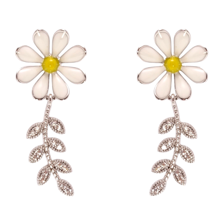 Сережки Xuping QQMM Родій пусети Ромашки фото №1 Сережки Xuping QQMM Родій пусети Ромашки фото №1