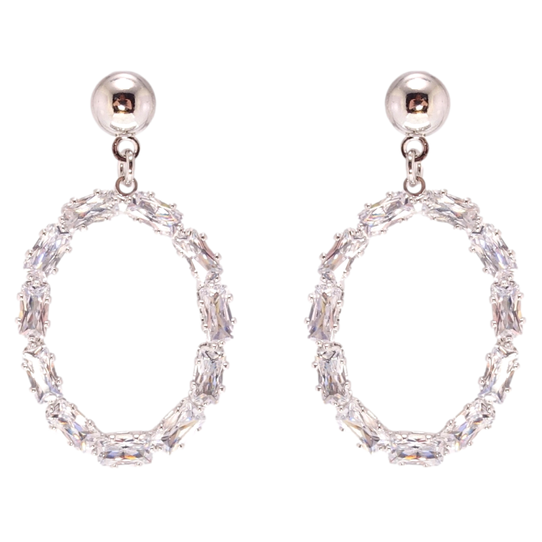 Сережки Xuping QQMM Родій пусети Підвіски з фіанітами фото №1