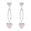 Серьги Xuping QQMM цвет Родий пусеты "Сердечки" фото №2