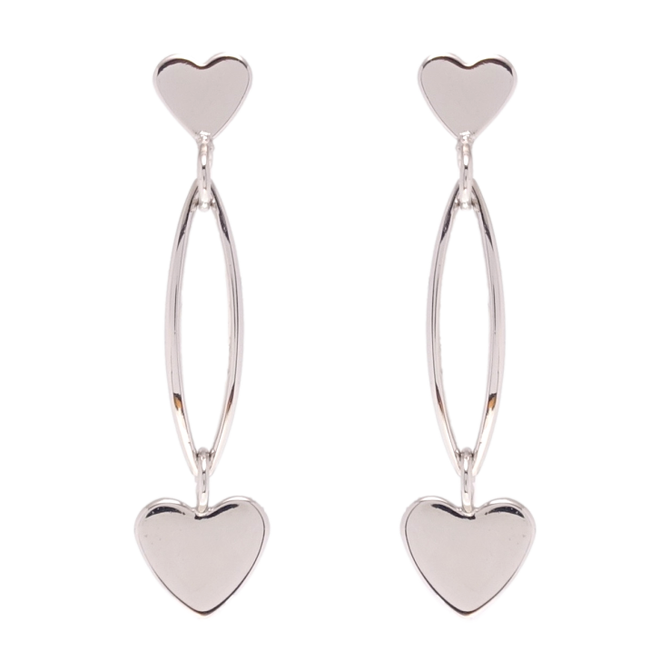 Сережки Xuping QQMM Родій пусети Сердечки фото №15