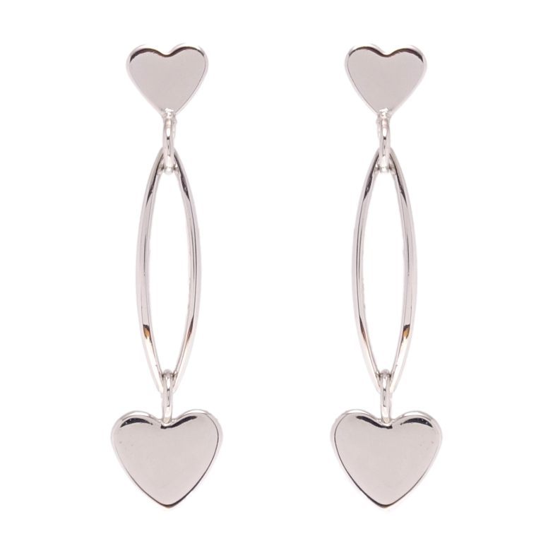 Серьги Xuping QQMM Родий пусеты Сердечки фото №1