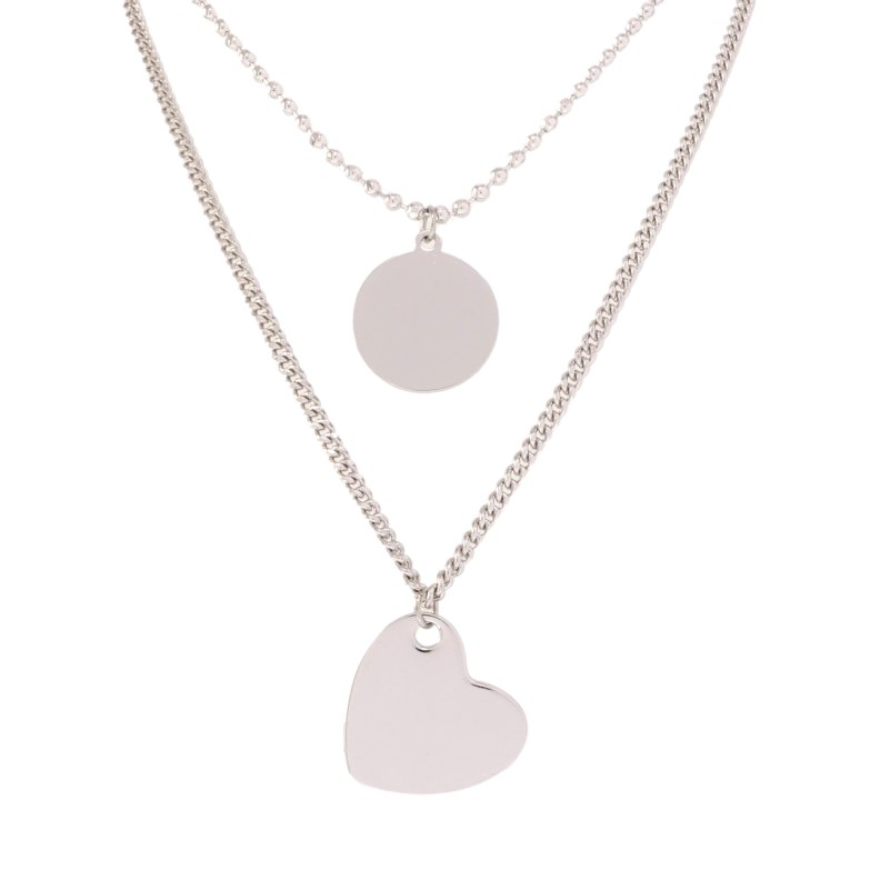 Подвески на цепочках Xuping QQMM Родий Сердце с кругом длинна 42-47,5мм х 2мм фото №1