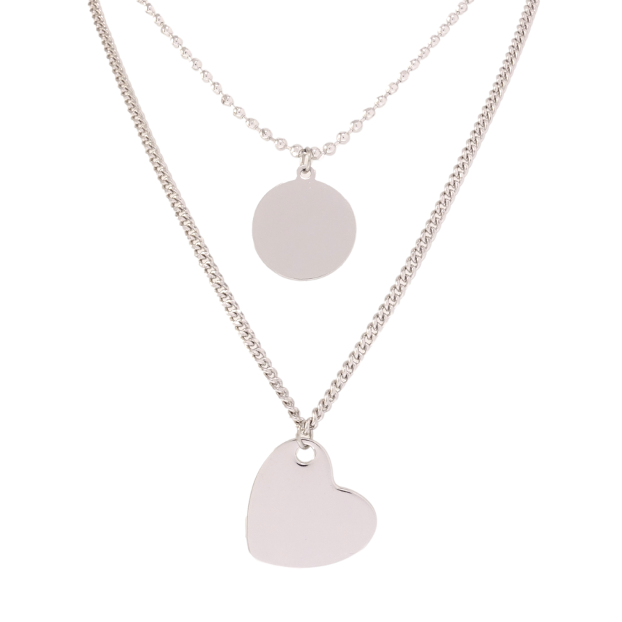 Подвески на цепочках Xuping QQMM Родий Сердце с кругом длинна 42-47,5мм х 2мм фото №1