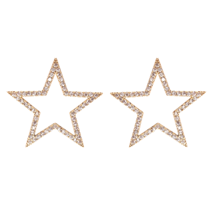 Серьги Xuping QQMM Позолота 18K пусеты Звезды инкрустация цирконием фото №13