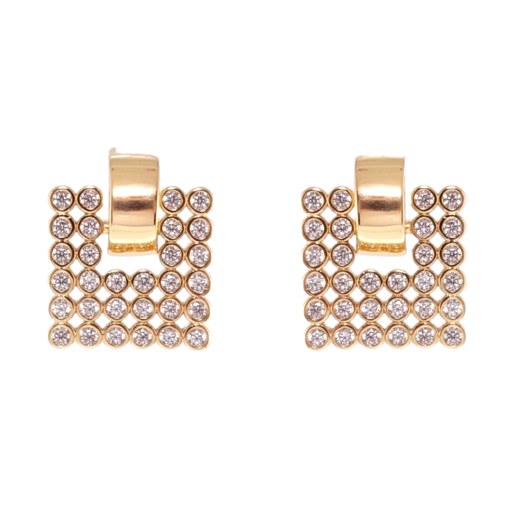 Серьги Xuping QQMM Позолота 18K пусеты Инкрустация цирконием фото №12
