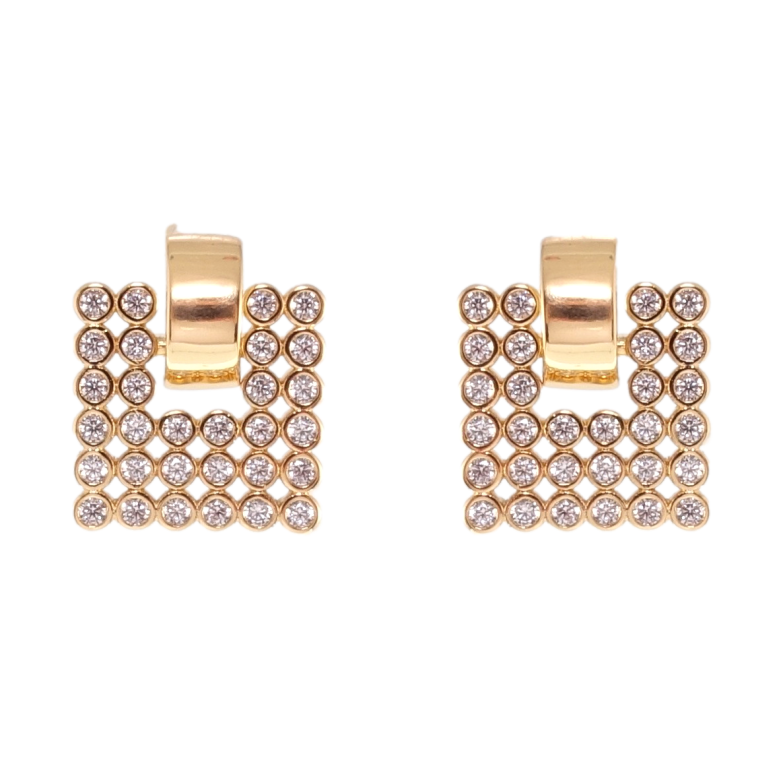 Сережки Xuping QQMM Позолота 18K пусети Інкрустація цирконієм фото №1