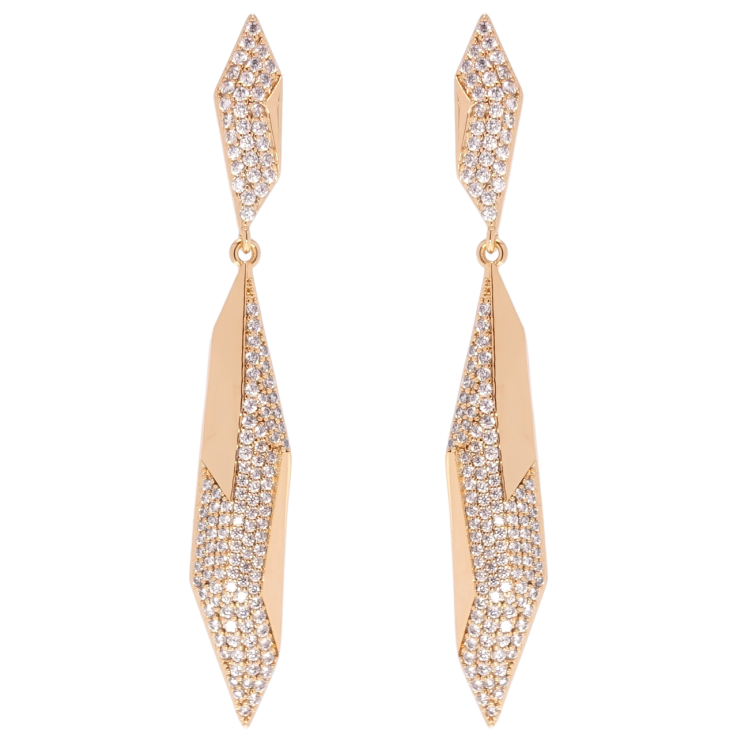 Серьги Xuping QQMM Позолота 18K пусеты Инкрустация цирконием фото №6